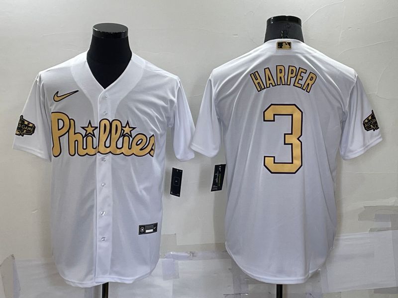 Men Philadelphia Phillies #3 Harper White 2022 All Star Nike MLB Jersey